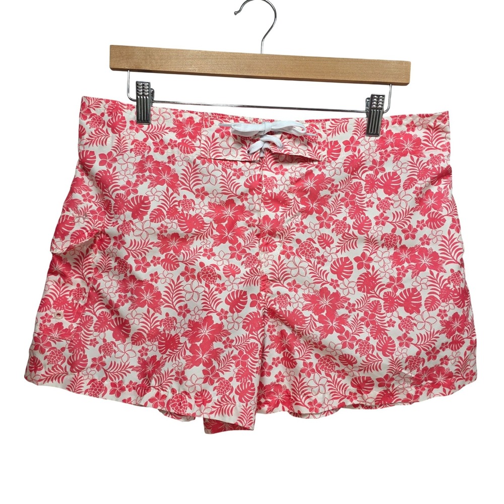 Ocean Breeze Sea Turtle Board Shorts Mens‎ L Swim Trunks Tropical Floral Pink